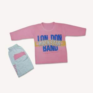 Pink Full-Sleeve Baby T-Shirt & Trouser